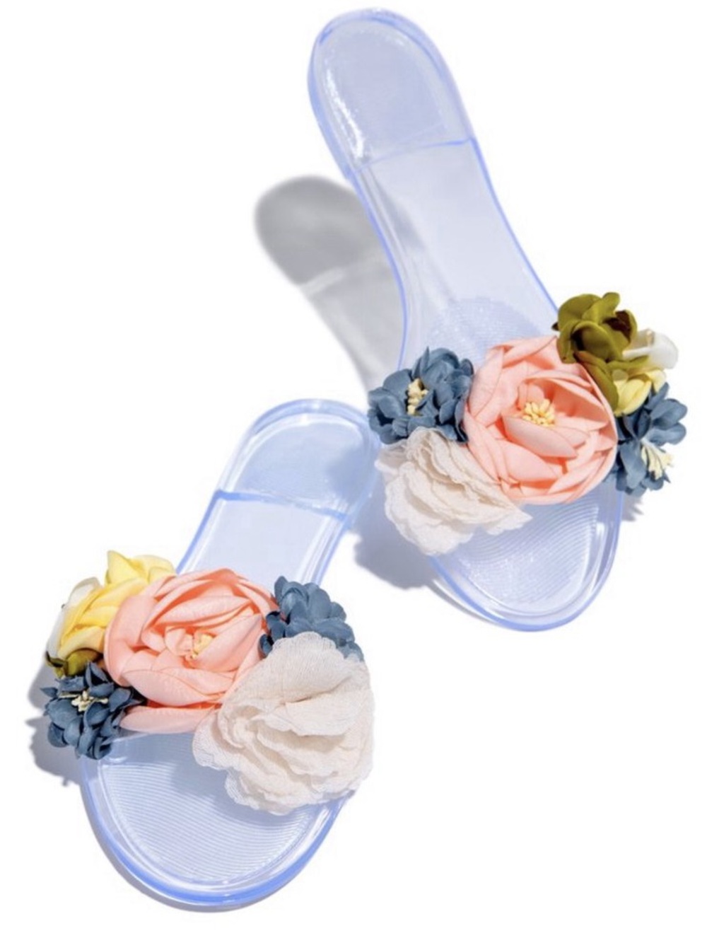🌸🌻🌷 ASOS Full‎ Bloom Jelly Clear Floral Slide Sandals 🌷🌻🌸